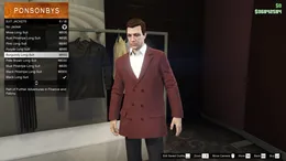 Burgundy Long Suit Female clothing in Grand Theft Auto V