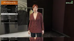 Burgundy Long Suit Female clothing in Grand Theft Auto V